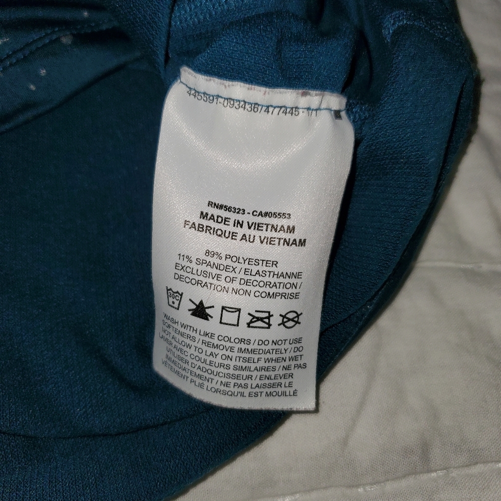 Nike Dri-Fit Cropped Galaxy, Deep Teal, long sleeve workout top - Picture 5 of 6